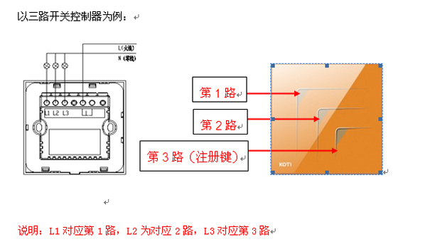 KOTI印象之美系列智能调光开关接线图